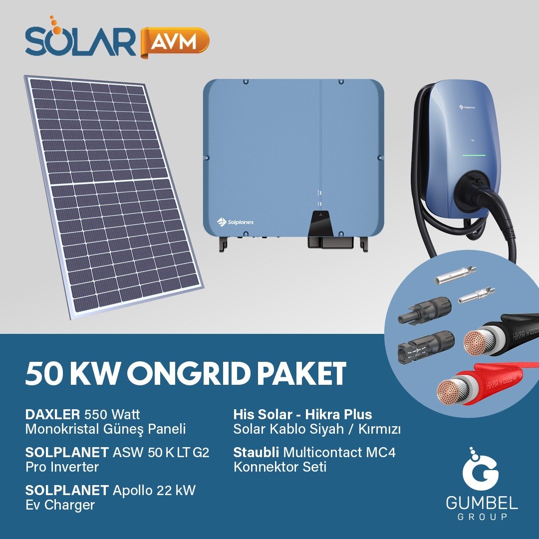 50 kW On Grid Solar Paket - Daxler panel ile